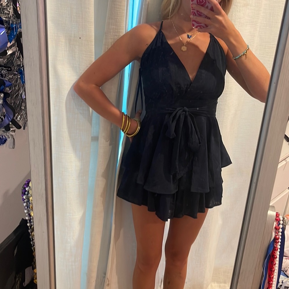 Navy Polly romper size 4